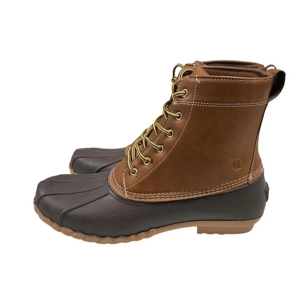 Lands End Haze Duck Boots Mens 12 Brown Water Resistant 3M Thinsulate Insulation